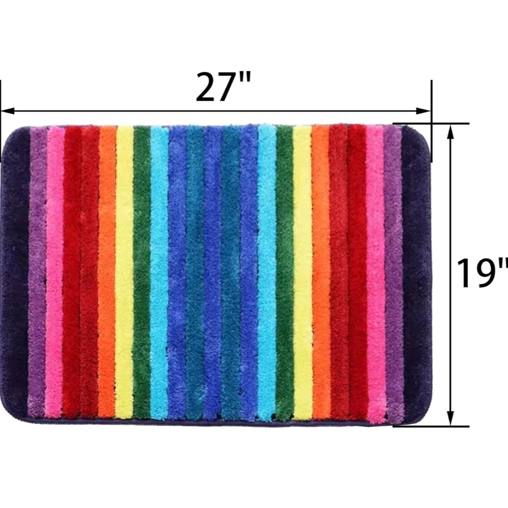 Colorful Striped Bath Mat 19